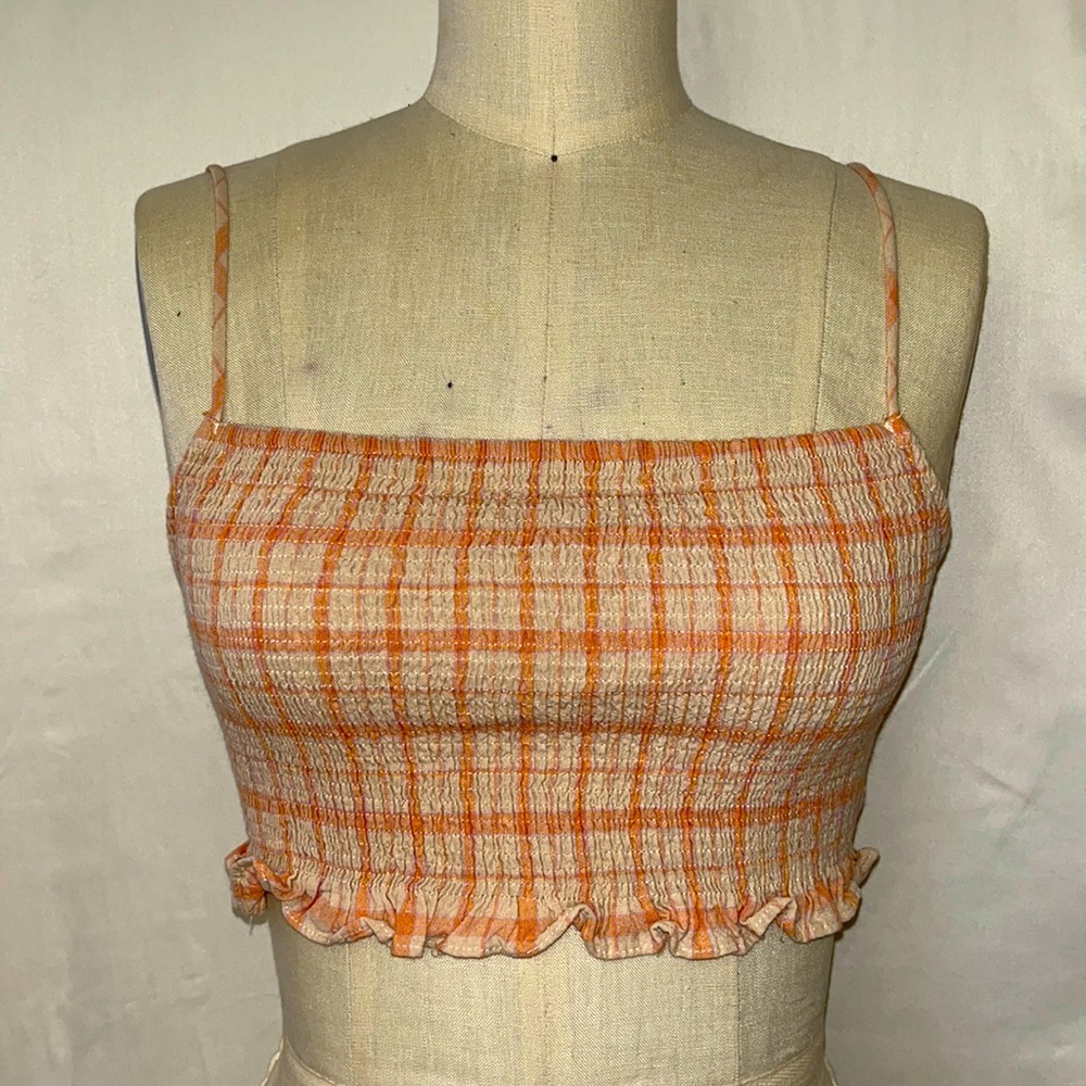 Plaid Crop top / Stretch Top